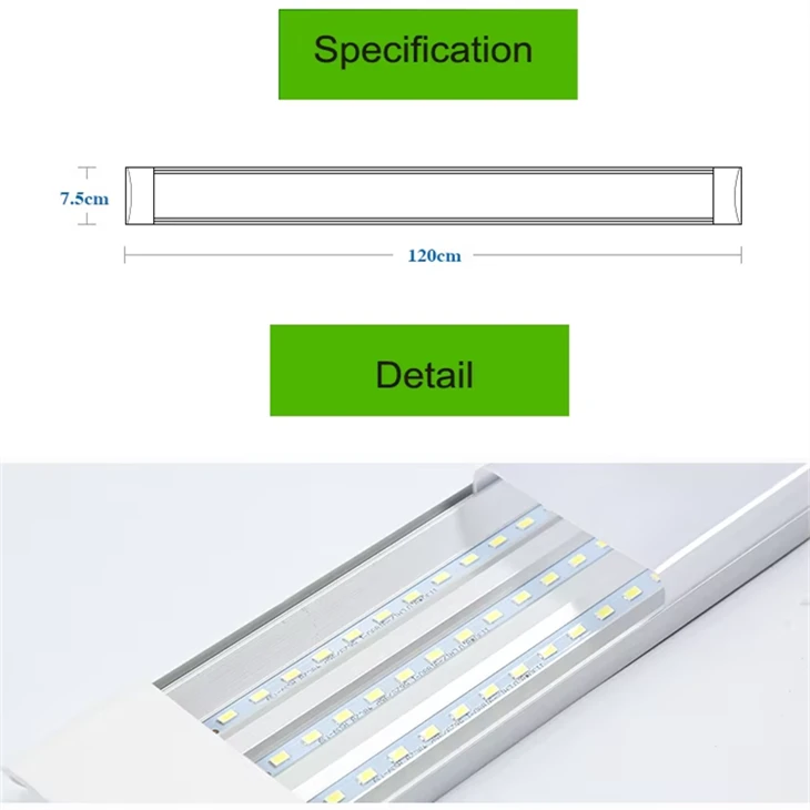 30W 5000K Natural White IP65 LED Linear Triproof Batten Light Linkable Industrial Linear Lamp factory