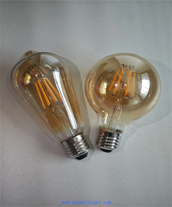 E14 G45 LED Mum Ampul: 6W Sıcak Beyaz 360 derece Şeffaf Filament