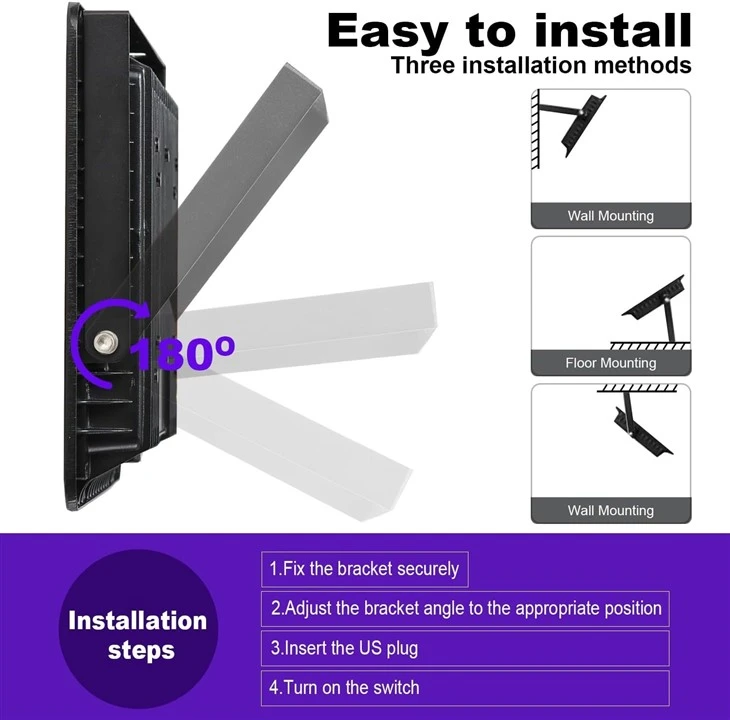 Floodlight With Plug, IP66 Waterproof Outdoor UV Spotlight best