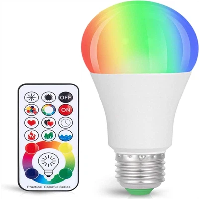 Renk Değiştiren Ampul, 820LM Kısılabilir E26 10W RGB