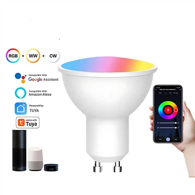 Akıllı Sensör RGB CW LED Ampuller: 5-9W, GU10/MR16, Ses/WiFi/Bluetooth Karartma